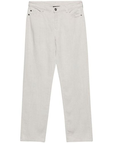 Emporio Armani Linen Blend Pants - White