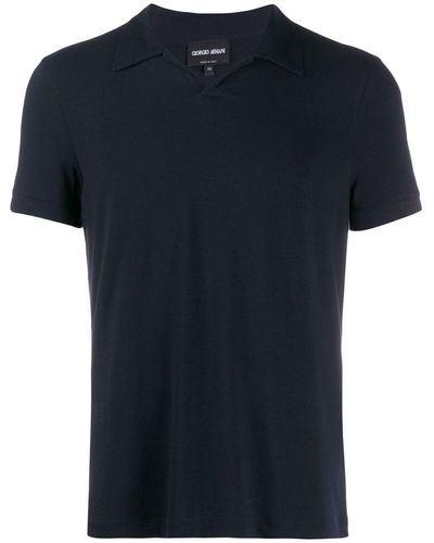 Giorgio Armani Shortsleeved Polo Shirt - Black