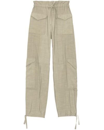 Ganni Drawstring Cargo Trousers - White