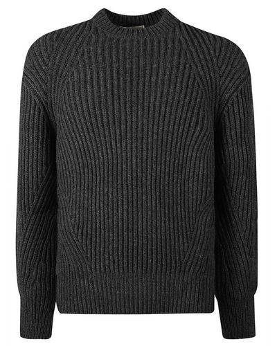 Alexander McQueen Ribbed-knit Wool Jumper - Grey
