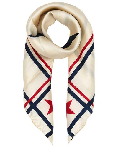 Golden Goose Scarf With Print - White