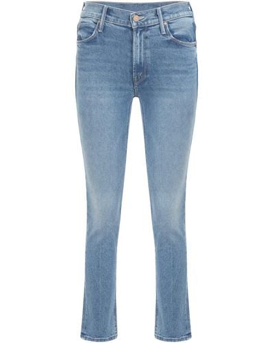 Mother The Mid Rise Dazzer Ankle Straight Leg Jeans - Blue