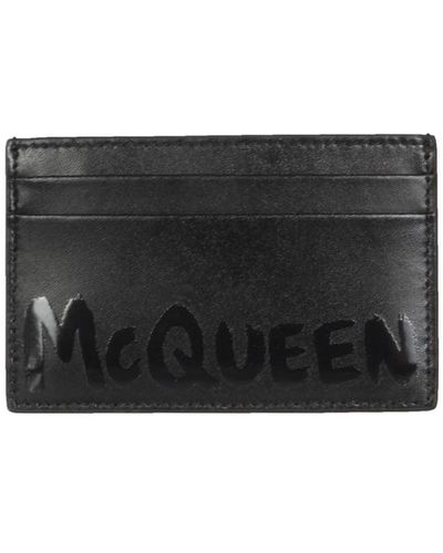 Alexander McQueen Leather Card Holder - Gray