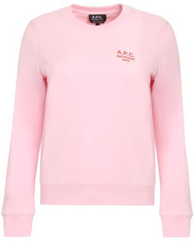 A.P.C. Skye Cotton Crew-Neck Sweatshirt - Pink