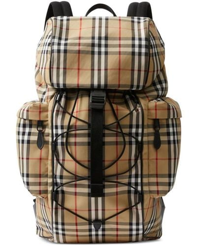 Burberry Murray Archive Check Backpack - Black