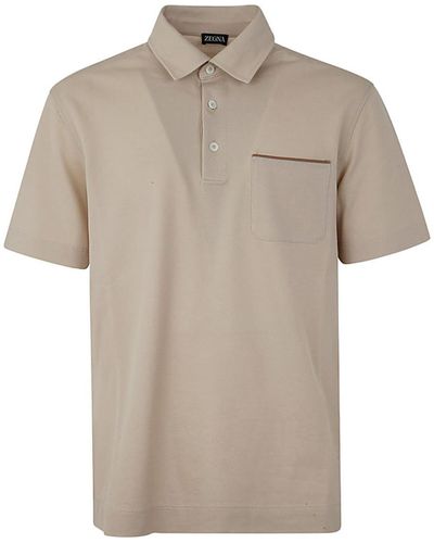 Zegna Pure Cotton Polo Clothing - Natural