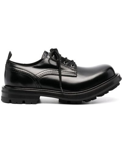 Alexander McQueen Ridged Sole Lace-up Shoes - Black