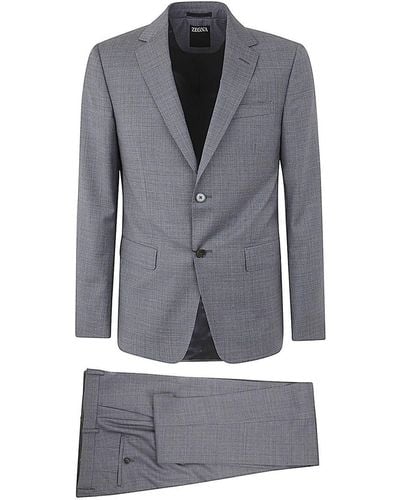 Zegna Pure Wool Suit Clothing - Grey