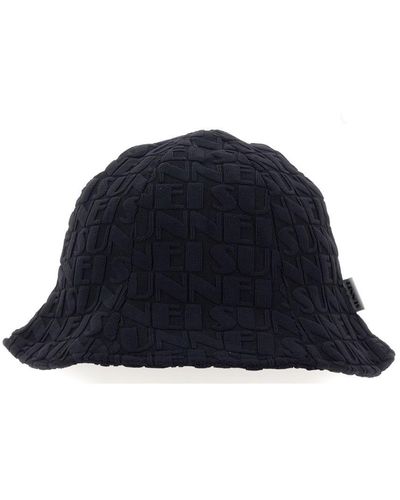Sunnei Bucket Hat With Logo Pattern Unisex - Blue