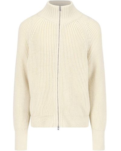 Closed Zip Detail Sweater - White