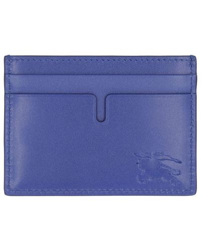 Burberry Leather Card Holder - Purple