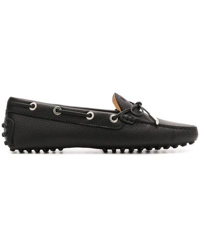 Tod's Pebbled Leather Loafers - Black