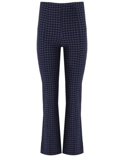 Ganni Check Flare Trousers - Blue