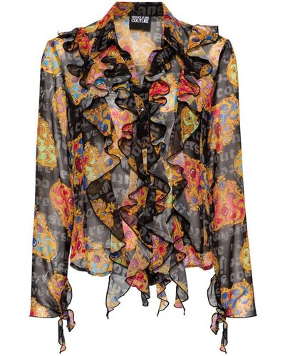 Versace Jeans Couture Heart Couture Print Blouse - Black