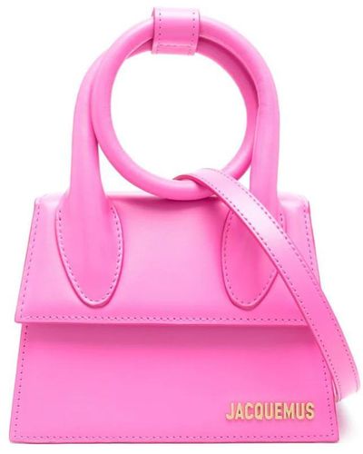 Jacquemus Le Chiquito Noeud Medium Leather Top-handle Bag - Pink