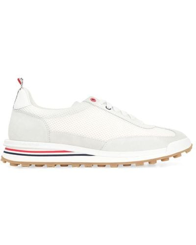 Thom Browne Leather And Fabric Low-top Sneakers - White