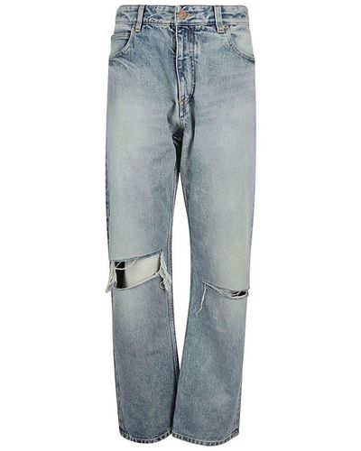 Balenciaga Organic Cotton Denim Jeans - Blue