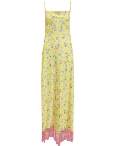 MSGM Floral Long Dress - White