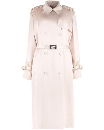 Fendi Double-breasted Trench Coat - Pink