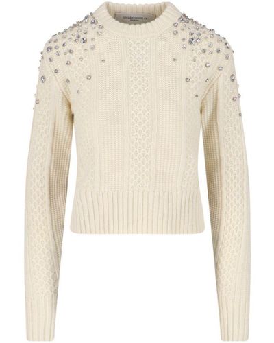 Golden Goose Crystal Crop Sweater - Natural