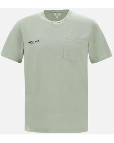 Woolrich Safari Sage Cotton T-Shirt - Green