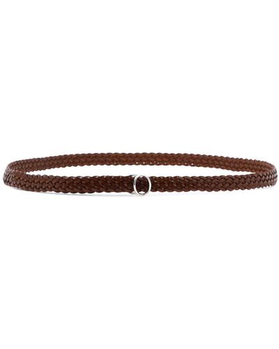 Orciani Woven Leather Belt - White
