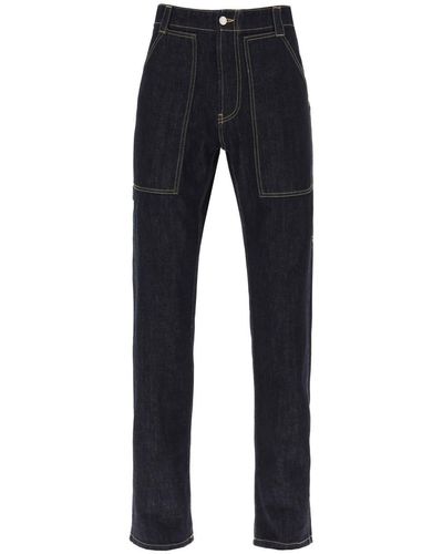 Alexander McQueen Loose Jeans With Straight Cut - Blue