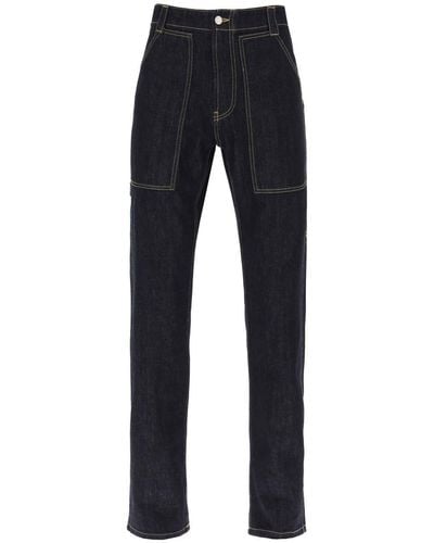 Alexander McQueen Loose Jeans With Straight Cut - Blue
