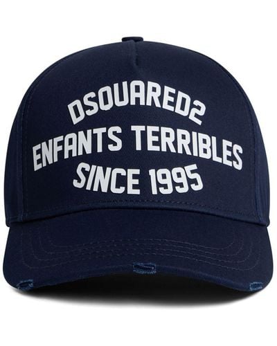 DSquared² Logo-print Distressed Baseball Cap - Blue