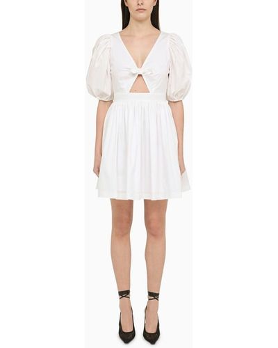 ROTATE BIRGER CHRISTENSEN Mini Dress With Puff Sleeves - White