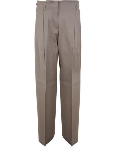 Golden Goose Wide-leg Light Dry Wool Pants - Gray