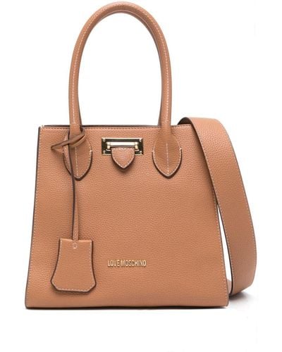 Love Moschino Tote Bag With Logo - Brown