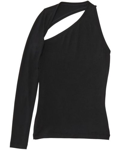 Balenciaga Cut-out One-shoulder Top - Black