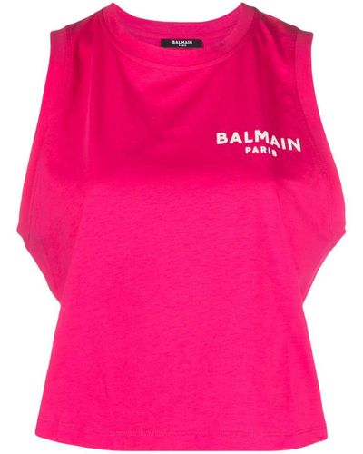 Balmain Printed Tank Top - Pink