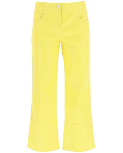 MSGM Faux-nappa Bootcut Trousers - Yellow