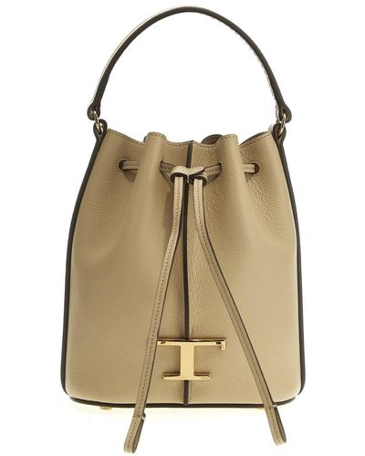 Tod's 't Timeless' Bucket Bag - Natural