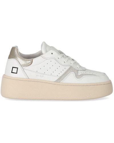 Date Leather Trainers - Natural