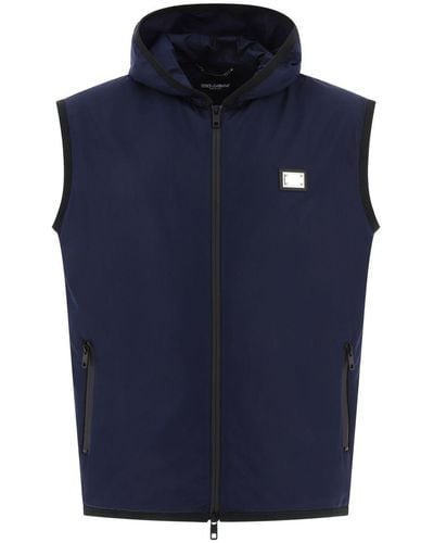 Dolce & Gabbana Hooded Sports Vest - Blue