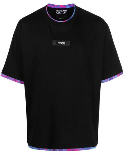 Versace Rx Logo Patch T-shirt Clothing - Black