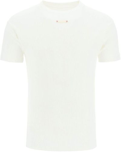 Maison Margiela Ribbed Cotton T-shirt - White