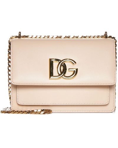 Dolce & Gabbana 3.5 Leather Crossbody Bag - Natural