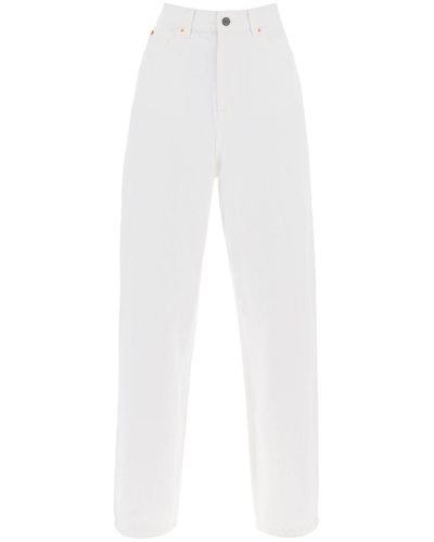 Wardrobe NYC Low-waisted Loose Fit Jeans - White
