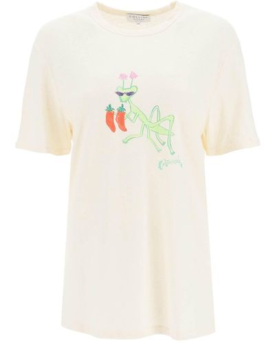 Collina Strada Land T-shirt With Hot Mantis Print - White