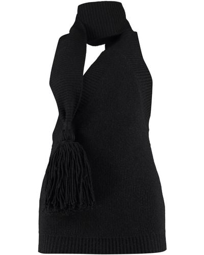 Bottega Veneta Knitted One-shoulder Top - Black