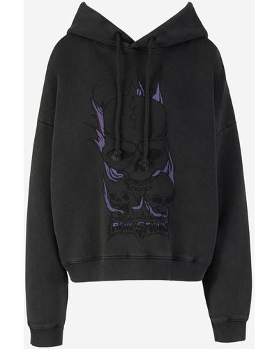 Acne Studios Hood Printed Sweatshirt - Black