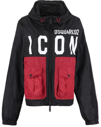 DSquared² Icon Hooded Windbreaker - Red
