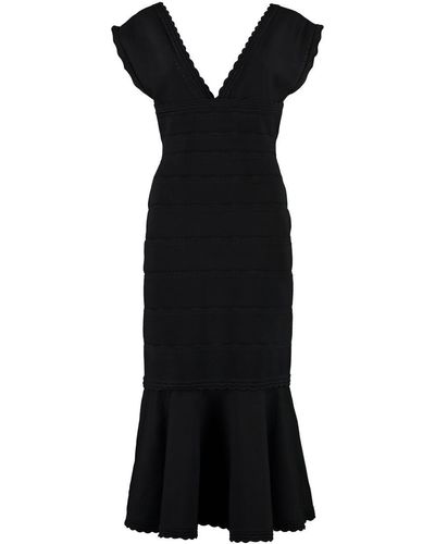 Victoria Beckham Flared Dress - Black
