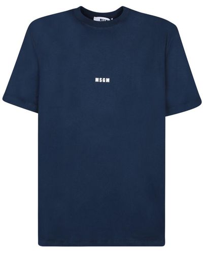 MSGM T-Shirt With Logo - Blue
