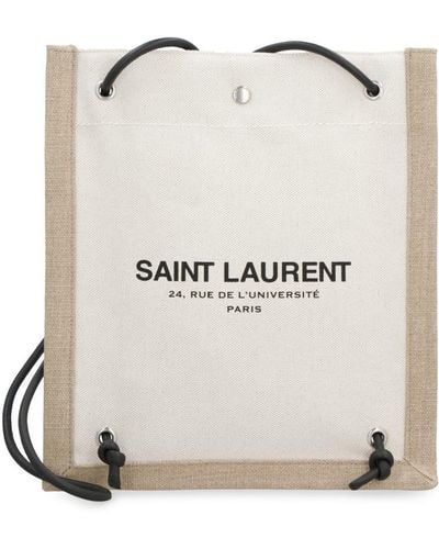 Saint Laurent Universite Canvas Crossbody Bag - Natural
