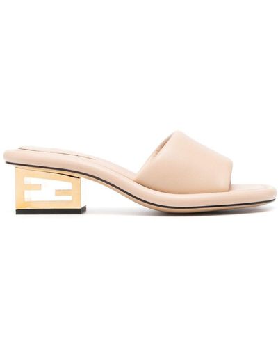 Fendi Cut Baguette Slide Sandal - Natural